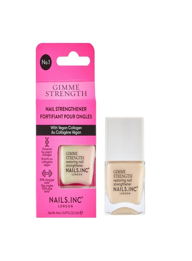 Nails Inc Gimme Strength Nail Treatment, Restoring Strengthener, Vegan Collagen, Shimmering Nail Highlighter, Durable & Strong Nails, Promote Nail Health, Cruelty Free, Vegan. 0.47 Fl Oz - Image 1